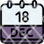 calendar-december-eighteen-date-monthly-time-month-schedule-icon