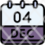 calendar-december-four-date-monthly-time-month-schedule-icon