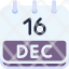 calendar-december-sixteen-date-monthly-time-month-schedule-icon