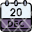 calendar-december-twenty-date-monthly-time-month-schedule-icon