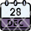 calendar-december-twenty-eight-date-monthly-time-month-schedule-icon