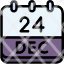 calendar-december-twenty-four-date-monthly-time-month-schedule-icon