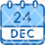 calendar-december-twenty-four-date-monthly-time-month-schedule-icon