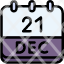 calendar-december-twenty-one-date-monthly-time-month-schedule-icon