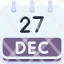 calendar-december-twenty-seven-date-monthly-time-month-schedule-icon