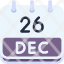 calendar-december-twenty-six-date-monthly-time-month-schedule-icon