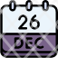 calendar-december-twenty-six-date-monthly-time-month-schedule-icon