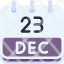 calendar-december-twenty-three-date-monthly-time-month-schedule-icon