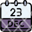 calendar-december-twenty-three-date-monthly-time-month-schedule-icon