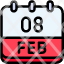 calendar-febraury-eight-date-monthly-time-and-month-schedule-icon