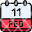 calendar-febraury-eleven-date-monthly-time-and-month-schedule-icon