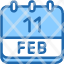 calendar-febraury-eleven-date-monthly-time-month-schedule-icon