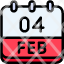 calendar-febraury-four-date-monthly-time-and-month-schedule-icon