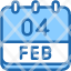 calendar-febraury-four-date-monthly-time-month-schedule-icon