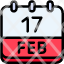 calendar-febraury-seventeen-date-monthly-time-and-month-schedule-icon