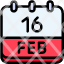 calendar-febraury-sixteen-date-monthly-time-and-month-schedule-icon