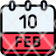 calendar-febraury-ten-date-monthly-time-and-month-schedule-icon