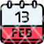 calendar-febraury-thirteen-date-monthly-time-and-month-schedule-icon
