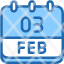 calendar-febraury-three-date-monthly-time-month-schedule-icon