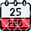 calendar-febraury-twenty-five-date-monthly-time-and-month-schedule-icon