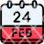 calendar-febraury-twenty-four-date-monthly-time-and-month-schedule-icon