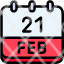 calendar-febraury-twenty-one-date-monthly-time-and-month-schedule-icon