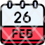 calendar-febraury-twenty-six-date-monthly-time-and-month-schedule-icon
