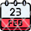 calendar-febraury-twenty-three-date-monthly-time-and-month-schedule-icon