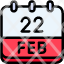 calendar-febraury-twenty-two-date-monthly-time-and-month-schedule-icon