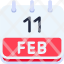 calendar-february-eleven-date-monthly-time-month-schedule-icon