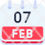 calendar-february-seven-date-monthly-time-month-schedule-icon