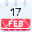 calendar-february-seventeen-date-monthly-time-month-schedule-icon