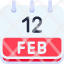 calendar-february-twelve-date-monthly-time-month-schedule-icon