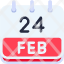 calendar-february-twenty-four-date-monthly-time-month-schedule-icon