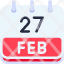 calendar-february-twenty-seven-date-monthly-time-month-schedule-icon