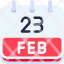 calendar-february-twenty-three-date-monthly-time-month-schedule-icon