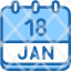 calendar-january-eighteen-date-monthly-time-and-month-schedule-icon