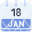 calendar-january-eighteen-date-monthly-time-month-schedule-icon