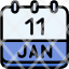 calendar-january-eleven-date-monthly-time-and-month-schedule-icon
