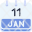 calendar-january-eleven-date-monthly-time-month-schedule-icon