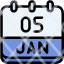 calendar-january-five-date-monthly-time-and-month-schedule-icon