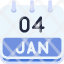 calendar-january-four-date-monthly-time-month-schedule-icon