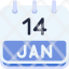 calendar-january-fourteen-date-monthly-time-month-schedule-icon
