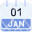 calendar-january-one-date-monthly-time-month-schedule-icon