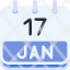 calendar-january-seventeen-date-monthly-time-month-schedule-icon