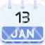 calendar-january-thirteen-date-monthly-time-month-schedule-icon