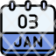 calendar-january-three-date-monthly-time-and-month-schedule-icon