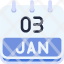 calendar-january-three-date-monthly-time-month-schedule-icon