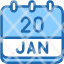 calendar-january-twenty-date-monthly-time-and-month-schedule-icon