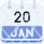calendar-january-twenty-date-monthly-time-month-schedule-icon